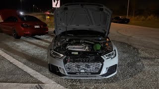 Built 2018 Audi RS3 vs 2018 Ford Mustang GT Ported 3.0 Whipple Supercharger