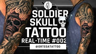 TATTOO REAL-TIME #002 | SOLDIER SKULL 💀