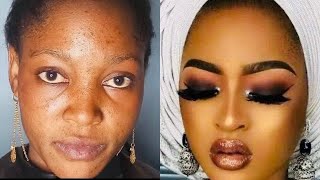 WOW 👆💥 GELE AND MAKEUP TRANSFORMATION 💄FULL GLAM MAKEUP👉