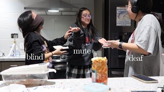 BLIND, DEAF, & MUTE COOKING CHALLENGE IN COLLEGE!!