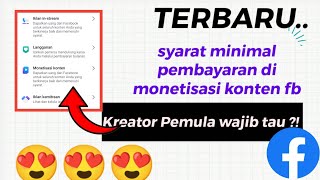 TERNYATA SEGINI ! SYARAT MINIMAL PEMBAYARAN DI MONETISASI KONTEN FACEBOOK TERBARU