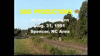 Norfolk Southern Trains Spencer, NC area Aug. 31, 1991