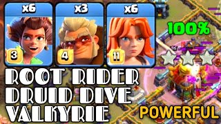 OP!!! Root Riders + Druids + Valkyrie =  UNSTOPPABLE! Best Th16 Attack Strategy ( Clash Of Clans ).