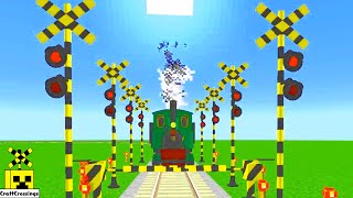 railway railroad crossing trains Minecraft 【踏切アニメ】p004