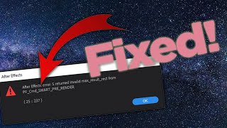 How To FIX Error Code (25:237) on AFTER EFFECTS | after effects crash tutorial