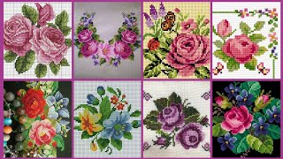 Top 100+ Amazing and Elegant Floral Cross stitch patterns || Charsuti Kerhai Ideas For Everything||