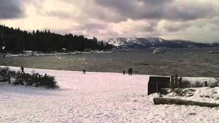 Snowy Shoreline of Lake Tahoe (December 2015)