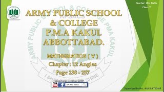 Grade V Week 9 & 10 Mathematics Chapter 12 Angles