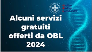 VIDEO presentazione SERVIZI GRATUITI - Convenzioni per ISCRITTI ORDINE BIOLOGI LOMBARDIA 2024 part1