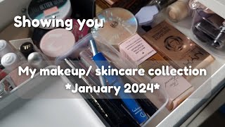 My (not all too big) makeup/ skincare collection *January 2024*/ Let's Swatch It