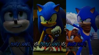 Prime Sonic vs Boom Sonic vs Movie Sonic