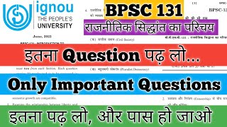 BPSC 131 Important Questions for June 2024 BPSC 131 Pervious Year Question BPSC 131 1st Year IGNOU