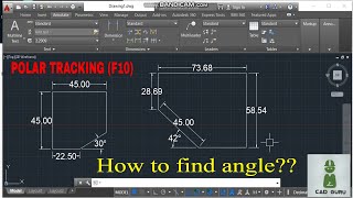 HOW TO FIND ANGLE IN AUTOCAD (POLAR TRACKING)