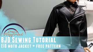 BJD sewing tutorial: EID moto jacket + free pattern