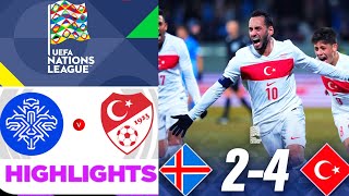 İzlanda - Türkiye (2-4) Maç Özeti | UEFA Uluslar Ligi 2024 | Türkiye Iceland Maç