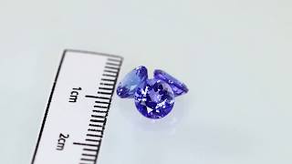 Natural Tanzanite, 0.76 carat ±0.1, Round shape Cut, 5.5X3.7mm ±0.15mm,  Loose Stones, 3 pieces