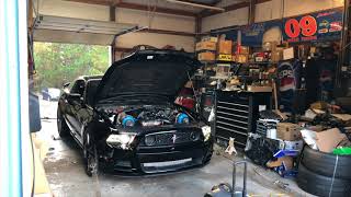 2014 Twin Turbo Mustang GT Coyote Dyno Pulls On3 Performance 67mm Twin Turbo Kit e85 10lbs boost