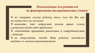 Общение с пониманием  Профилактика экстремизма и воспитание толерантности