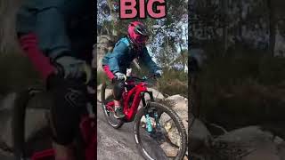 Would you MTB down this BIG rock slab? #mtb #mtblife #mountainbike