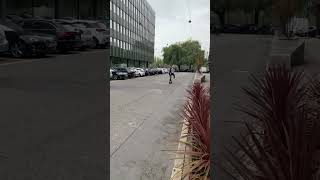 mad man does tricks on scooter in copenhagen