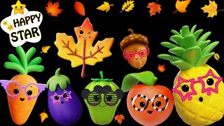 Happy Star Dancing in AUTUMN - Baby Sensory Video - Fruits and Veggies Dance Party