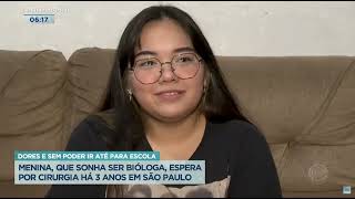 Entrevista ao Balanço Geral - Adolescente esperando cirurgia de coluna há 03 anos