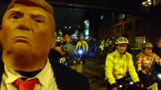 Manchester Critical Mass - October 2016 - Crossing Oxford Road with Donald