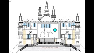 Masjid View Drawings Simply in Auto Cad with full details