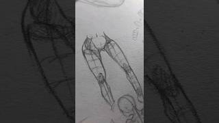 easy way to draw the hips & thighs , anatomy tutorial #shorts