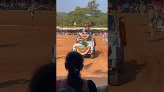 Kambadahalli Hanumappa Muniyappa during Republic Day in Devanahalli High School field. #school