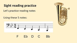 Tuba Reading  5 Notes:  Descending only