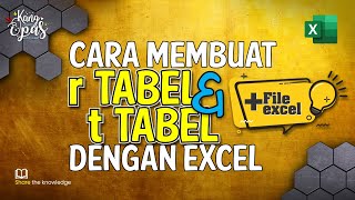 Cara membuat r tabel dan t Tabel dengan excel