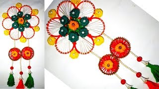 How To Make Wall Hanging Toran Out Of Waste Bangles and Wool/Amazing Home Decor Idea