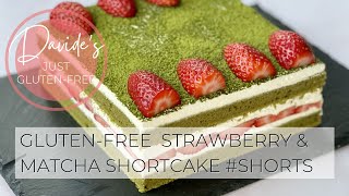 🍓Gluten-free Matcha Strawberry Shortcake 🍓🍵 #shorts