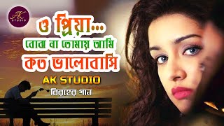 বোঝো না তোমায় আমি কত ভালবাসি। Bojhona tomay ami koto valobasi । New Bangla Sad Song 2020। AK STUDIO