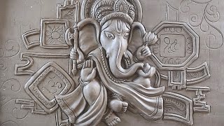 Ganesh making with Mud | wall elevation emboss mural art | fiberglass full technique | Art Tech