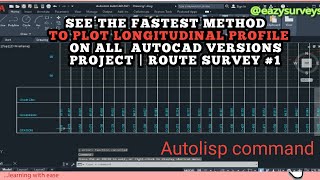 How to Create Longitudinal Profile || #routesurvey || #autocadlongitudinalprofile