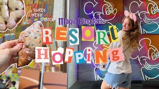 magic kingdom resort hopping: thunderstorms, beignets, & more!