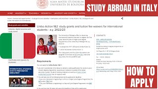 University of Bologna Study Grants for International Students (Tuition waiver + Grants)