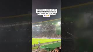 Sporting CP fans let off fireworks to celebrate Arsenal’s 5 goals yesterday