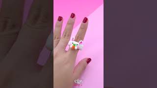 Bunny Ring made from Clay #shorts #youtubeshorts #bunny #handmade