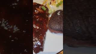 Ribs and Sirloin (Medium Rare) from Outback Steakhouse Indianapolis IN