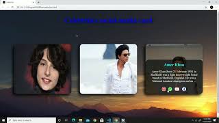 Make responsive Celebrities social media card  using HTML and CSS (Responsive)