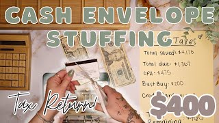 TAX RETURN Cash Stuffing! | 2023 Tax Breakdown & Stuffing + Closing Accounts! | 24 Year Old Budgets