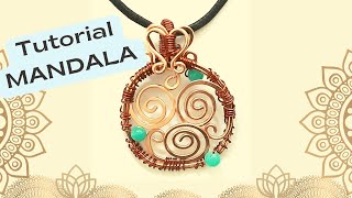 Meditation Mandala Pendant/Easy Tutorial/Copper, Amazonite beads DIY make a Mandala the fun easy way