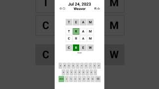 Weaver - TEAM CREW - Jul 24, 2023 #weaver #wordle #apuzzleenthusiast #gameshorts  #whatsappstatus