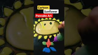 Cartoon Sunflower Pancake Art #shorts