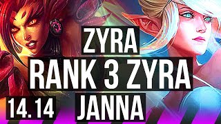 ZYRA & Xerath vs JANNA & Zeri (SUP) | Rank 3 Zyra, 5/3/10 | EUNE Challenger | 14.14