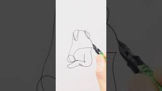 how to draw a dog with one line