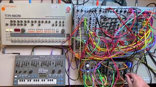 Acidy Techno with MC-202, TR-909 and modular synth